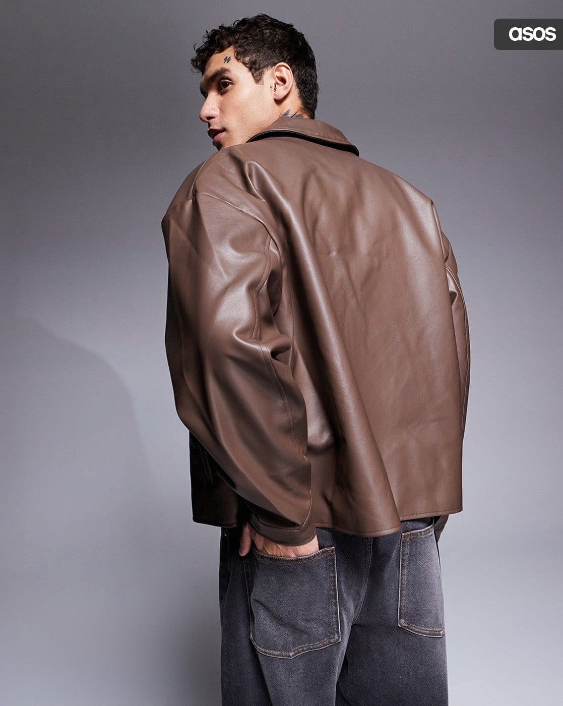 Leather Jacket Asos Design Worker Jacket Women Curve Longline