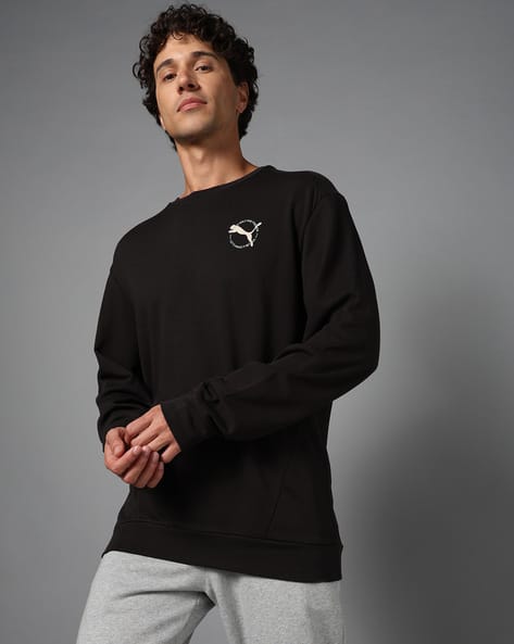 Puma Logo Print Crew-Neck Sweatshirt
