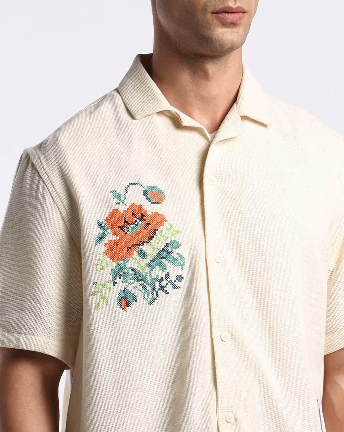 Buy Ecru Shirts for Men by Altheory by AZORTE Online | Ajio.com