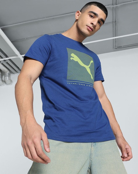 Men Logo Print Slim Fit Crew-Neck T-Shirt