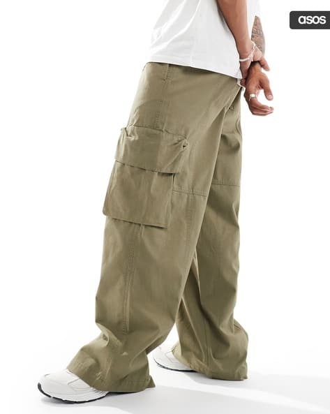 Buy Olive Green Trousers \u0026 Pants for Men by ASOS DESIGN Online | Ajio.com