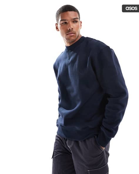 Buy Navy Blue Sweatshirt \u0026 Hoodies for Men by ASOS DESIGN Online | Ajio.com