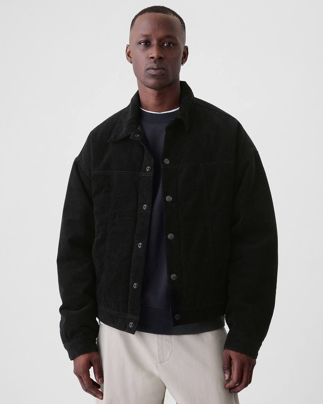 Bargiee CORDUROY POCKETED BLOUSON BLACK