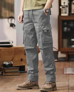 poshax Men Relaxed Fit Cargo Pants with Insert Pockets-picture-23
