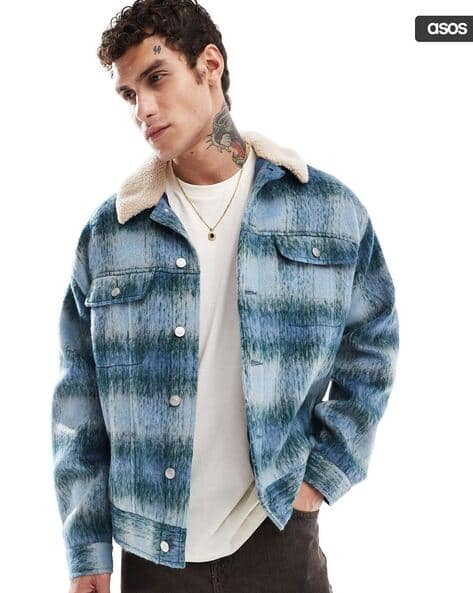 Buy Blue Jackets & Coats for Men by ASOS DESIGN Online | Ajio.com
