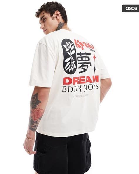 ASOS DESIGN Oversized T-Shirt with Kyoto City Back Print