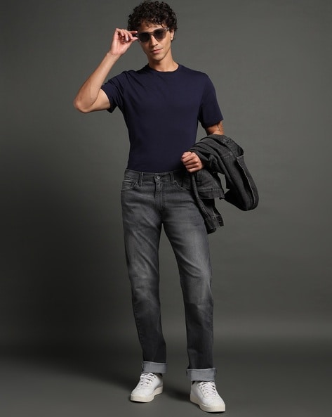 Men 513 Mid-Wash Slim Straight Fit Jeans