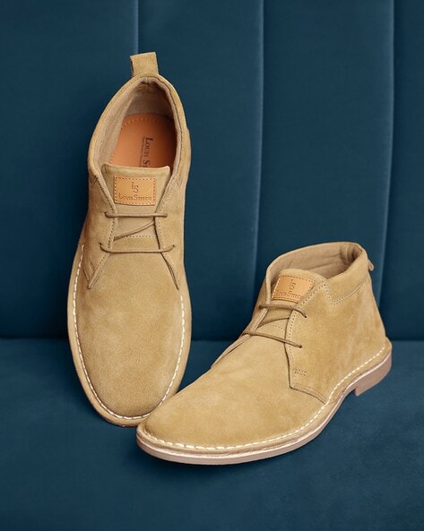 Men Lace Up Round Toe Boots