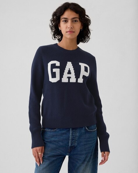 Gap V-Neck French Logo Sweater