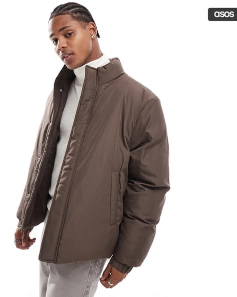 Bomber Jacket With Asos Mens Padded Jackets Regular Fit Puffer Jacket