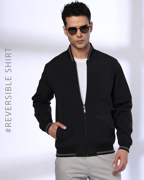 Men Reversible Regular Fit Zip-Front Jacket