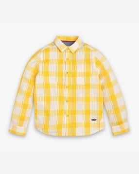 ed-a-mamma Boys Checked Cotton Seersucker Shirt-picture-12