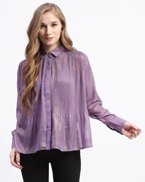 MADAME Women Pleated Relaxed Fit Shirt
