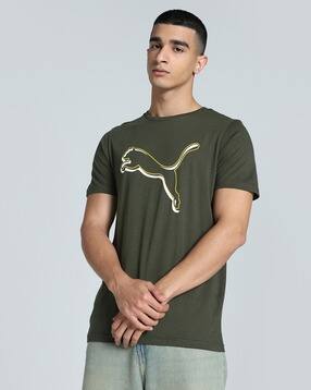 puma Men Logo Print Slim Fit Crew-Neck T-Shirt-picture-52