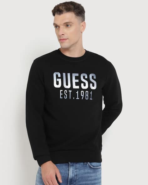 Buy Black Sweatshirt & Hoodies for Men by GUESS Online | Ajio.com