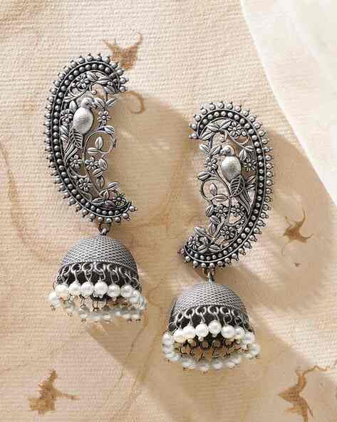 Buy Silver Earrings for Women by Rubans Online