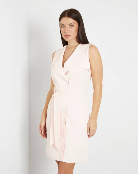 knee length dresses for ladies Y2K Guess Silk Chevron Mini Party Dress