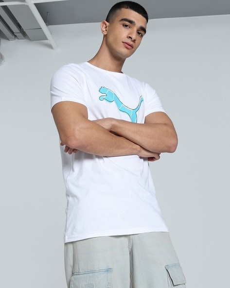 Men Logo Print Slim Fit Crew-Neck T-Shirt