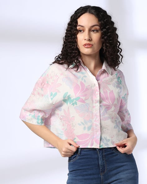 Lee Cooper Women Floral Print Boxy Fit Shirt