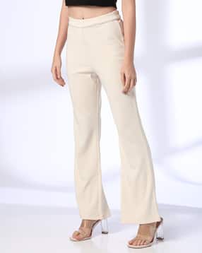 fig Women High-Rise Flat-Front Flared Trousers-picture-49