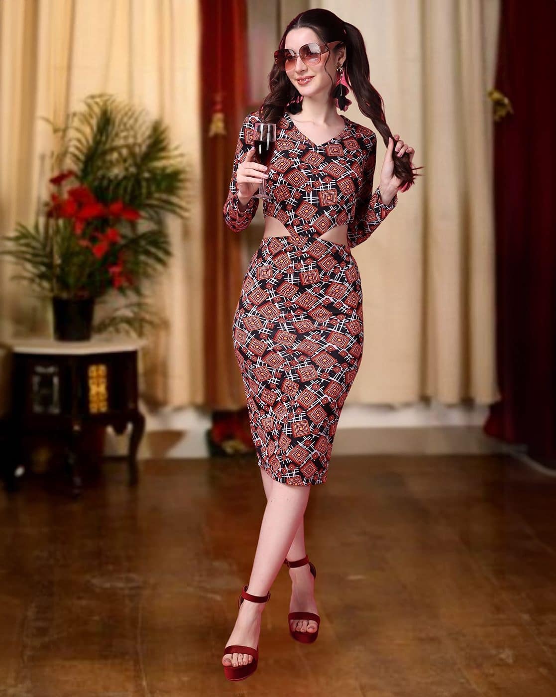 bodycon dress indian Buy POPWINGS Online Model