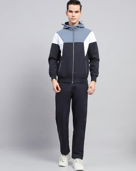 Super Poly Tracksuit Navy Shiv Naresh White Tracksuit Men