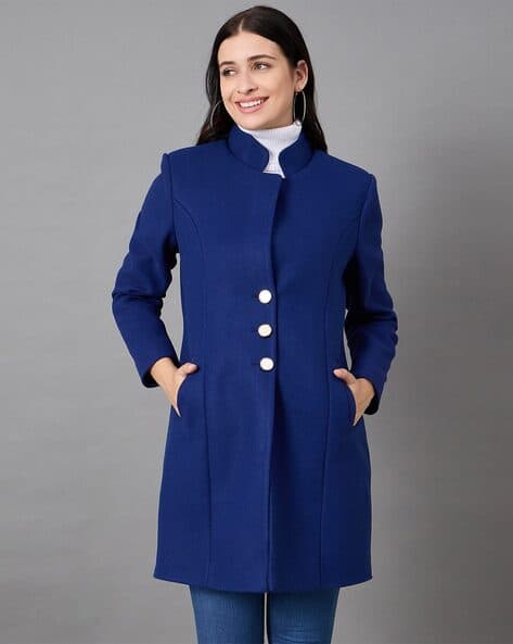 Dressberry Navy Blue Women Coats Clothes Dark Blue Bomber Jacket