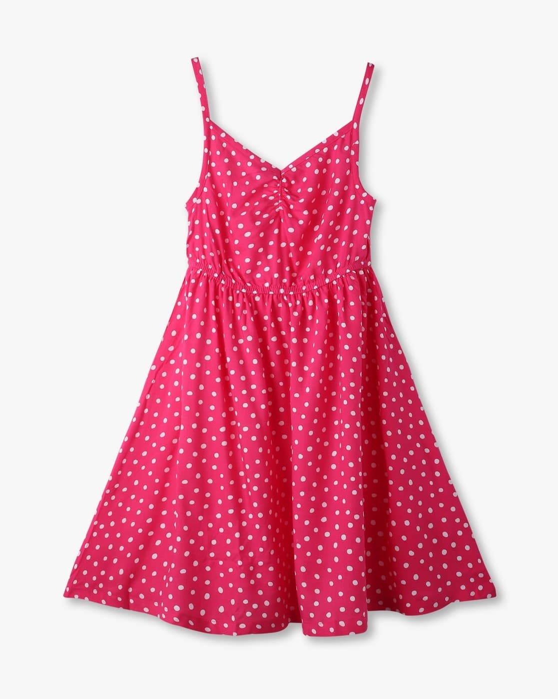 Pink Polka Polka Dot Strap Dress NEW LOOK PINK RED POLKA DOT TIE