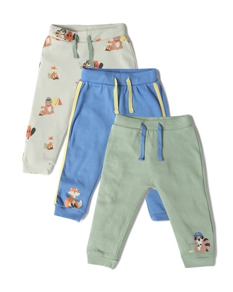 Boys Pack of 3 Kayak Story Printed Cotton Joggers