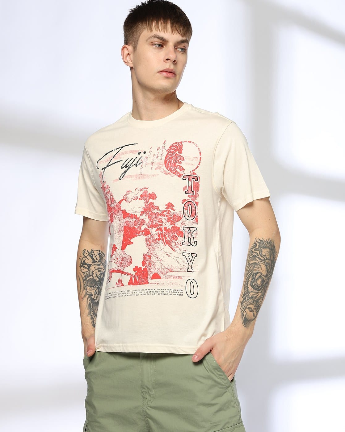 Buy DNMX Men Graphic Print Regular Fit Online | Ajio.com