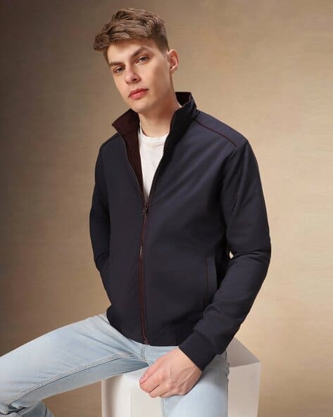 Men Regular Fit High Neck Jacket