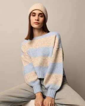 only Women Colourblock Regular Fit Pullover-picture-22