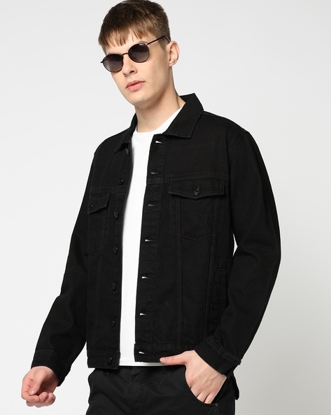 Men Loose Fit Trucker Jacket