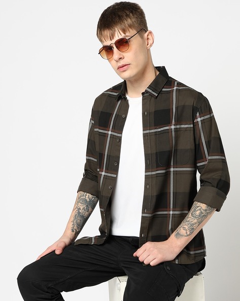 Men Checked Regular Fit Shirt