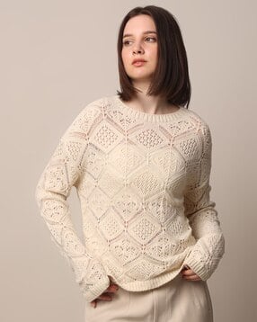 Women Patterned Regular Fit Sweater-image-19