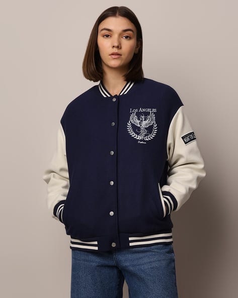 Women Regular Fit Baseball Jacket