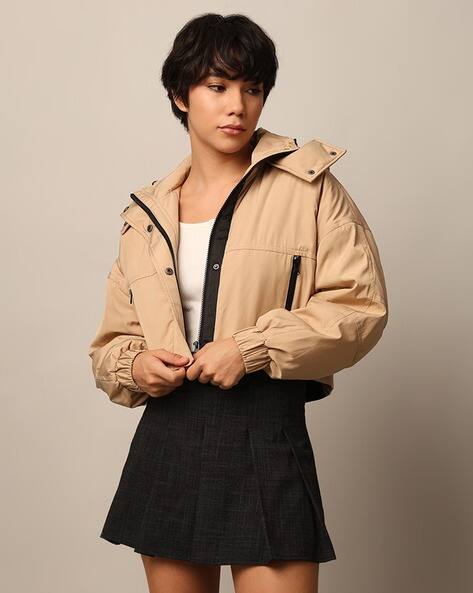 Women Regular Fit Hooded Bomber Jacket