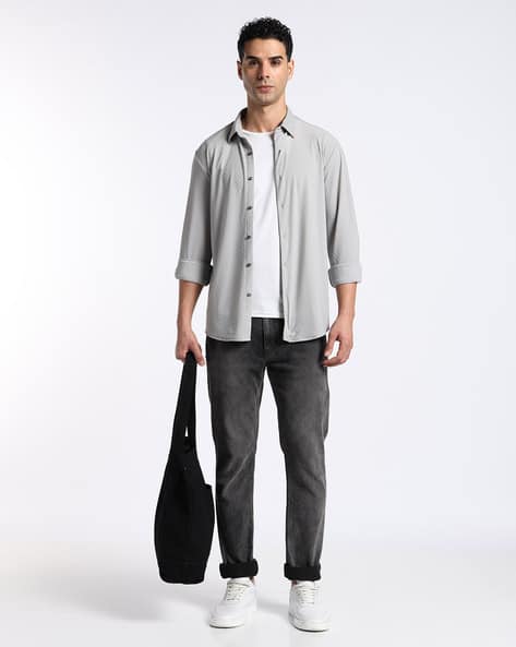 Buy Grey Shirts for Men by Altheory by AZORTE Online | Ajio.com