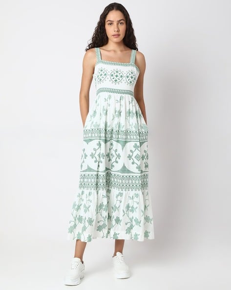 Vero Moda Women Printed Tiered Dress