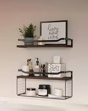 umai 2Pcs Iron and Platane Wood Wall Hangings For Home Decor-picture-21