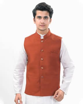 Men Regular Fit Nehru Jacket-image-14