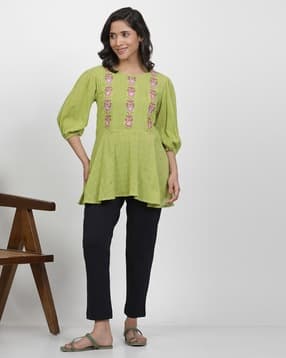 Women Floral Embroidered Tunic-picture-40