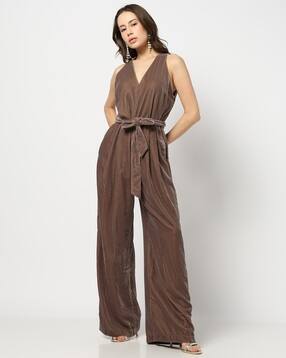 gap Women Sleeveless V-Neck Velvet Jumpsuit-picture-29