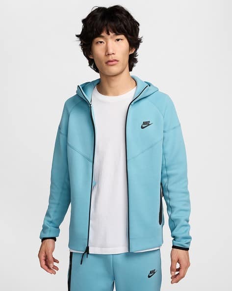 Men Windrunner Regular Fit Zip-Front Hoodie with Brand Print