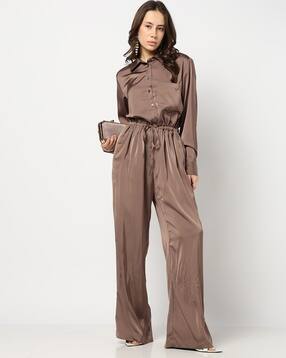 gap Satin Full Sleeve Jumpsuit with Tie-Up Waist-picture-33