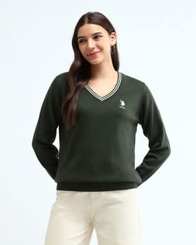 u.s. polo assn. Women V-Neck Pullover with Logo Embroidery-picture-10