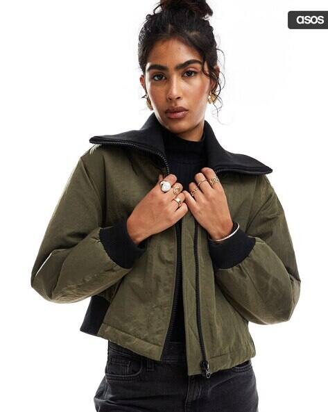ASOS DESIGN Rib Collar Casual Jacket