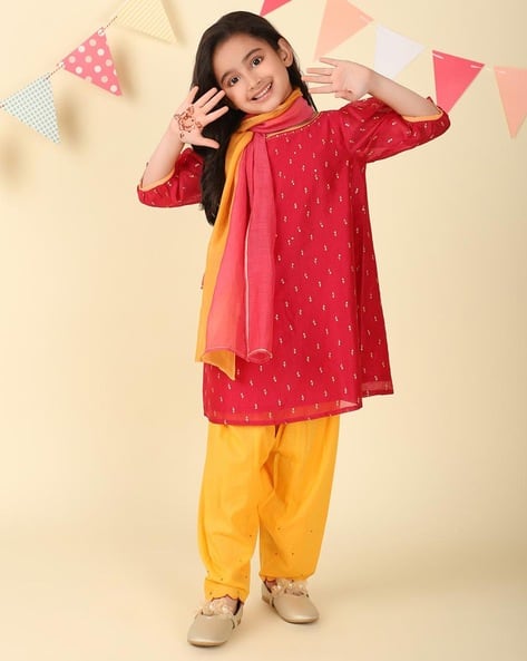 Buy Fuschia Ethnic Wear Sets for Girls by Fabindia Online
