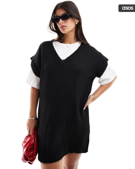 Buy MISS SELFRIDGE Knitted Vest Mini Dress Online | Ajio.com Buy MISS SELFRIDGE Knitted Vest Mini Dress Online | Ajio.com