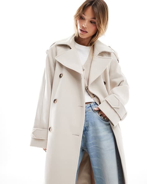 Formal Faux Wool Trench Coat